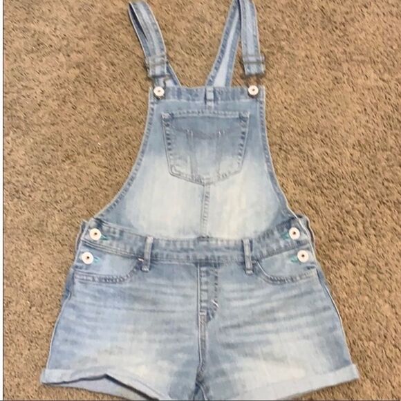 ✨6xHP✨Abercrombie Kids denim shortalls✨ - Picture 3 of 5